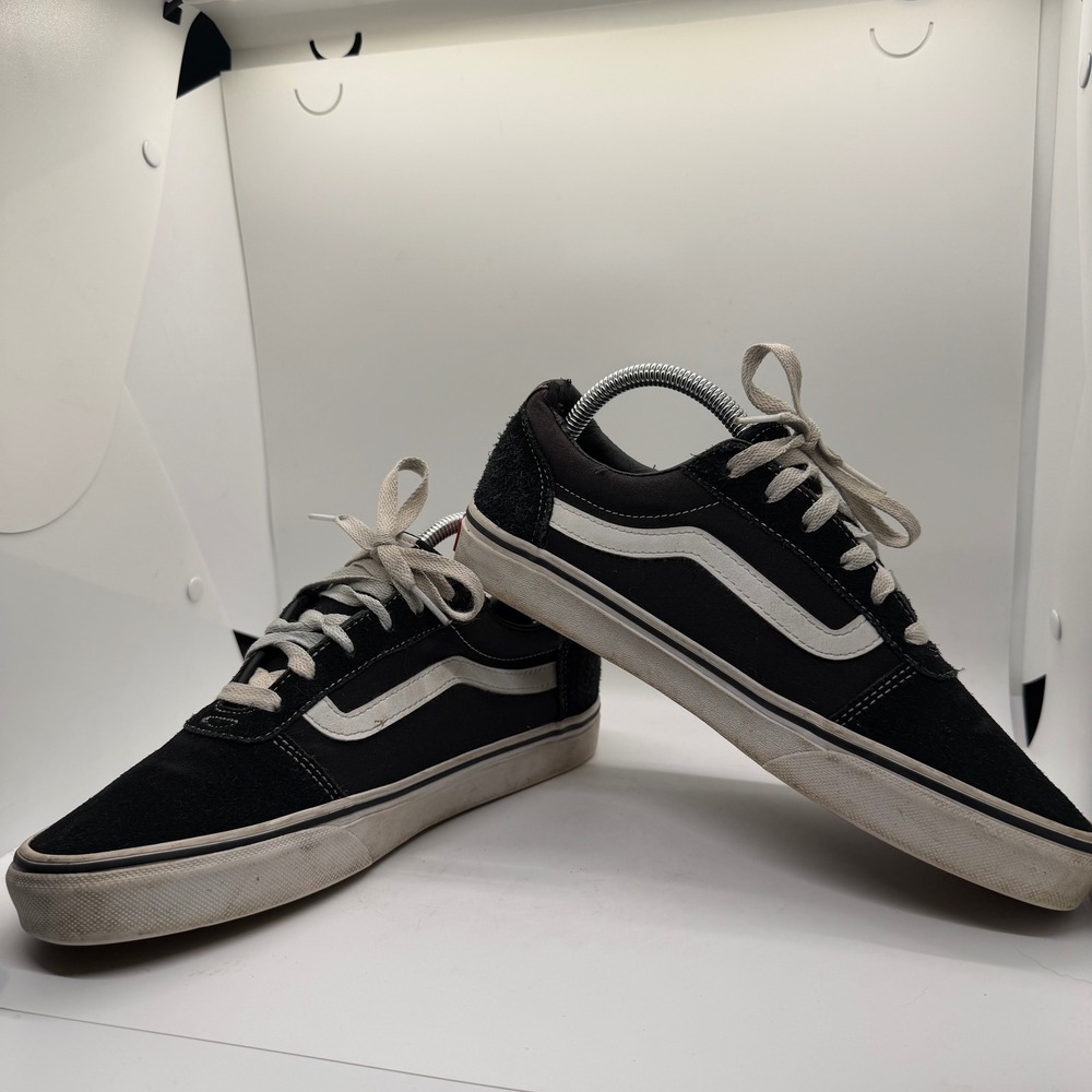 Vans Ward Low Black White Suede Canvas Skate Shoes Womens 9 Mens 7.5 VN0A38DM187